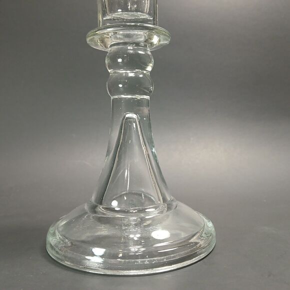 Vintage Clear Thick Glass Tapered Candle Holder / Candlestick ?Indiana Glass? - Picture 4 of 7